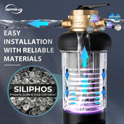 Main product image of WSP50SL-ARJ-BP Jumbo Auto-Flush Anti Scale Spin Down Sediment Water Filter w/ Bypass, 50 Micron