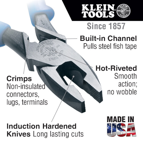 Main product image of 9" Fish Tape Pull/Crimping Lineman's Pliers