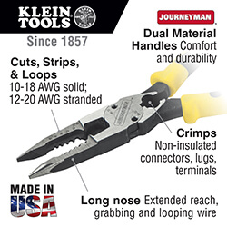 Main product image of Journeyman All-Purpose Pliers w/ Crimper (Solid 10-18, Stranded 12-20)