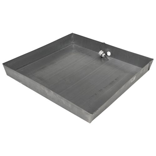 Main product image of 30" Square Water Heater Pan w/ 1" PVC Fitting (Galvanized Steel)