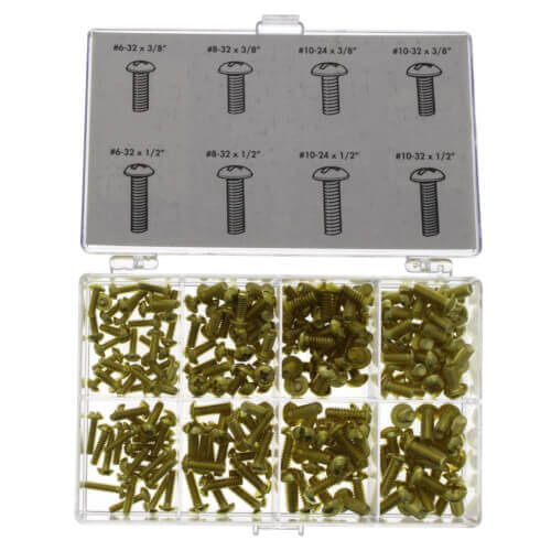 Main product image of 208 Piece Solid Brass Bibb Screw Assortment Kit