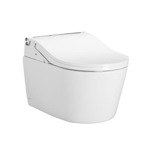 Main product image of CWT4474547CMFGA#MS Washlet + Rp Wall Hung D Shape Toilet w/ RW Bidet Seat & Duofit In Wall 1.28 & 0.9 GPF Auto Dual Flush Tank System (Matte Silver)