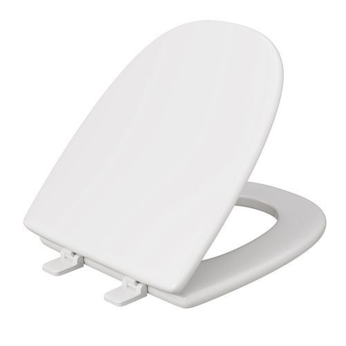 Main product image of Molded Wood Toilet Seat, Elongated Closed Square Front w/ Cover (White)