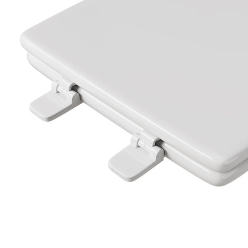 Main product image of Molded Wood Toilet Seat, Elongated Closed Square Front w/ Cover (White)