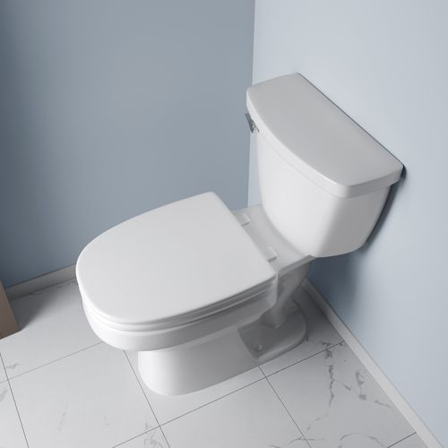Main product image of Molded Wood Toilet Seat, Elongated Closed Square Front w/ Cover (White)