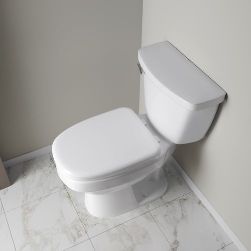 Main product image of Plastic Toilet Seat, Elongated Closed Square Front w/ Cover (White)
