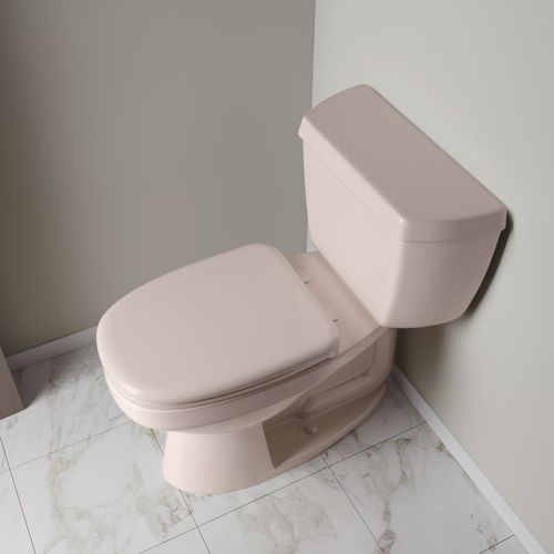 Main product image of Plastic Toilet Seat, Elongated Closed Square Front w/ Cover (Bone)