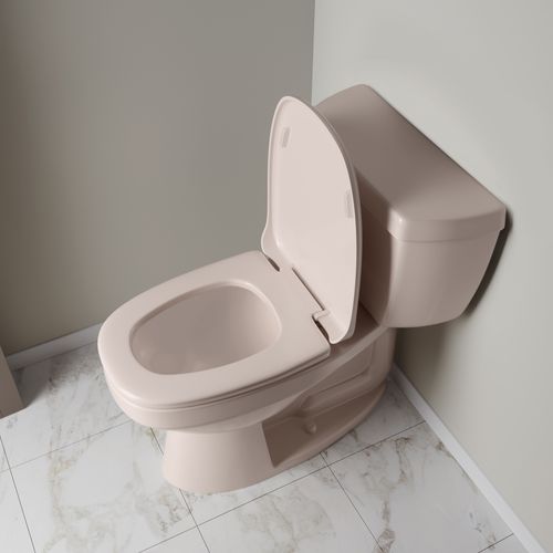 Main product image of Plastic Toilet Seat, Elongated Closed Square Front w/ Cover (Bone)