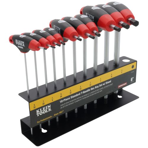 Main product image of 6" Hex Key Set w/ Stand, SAE T-Handle (10-Piece)