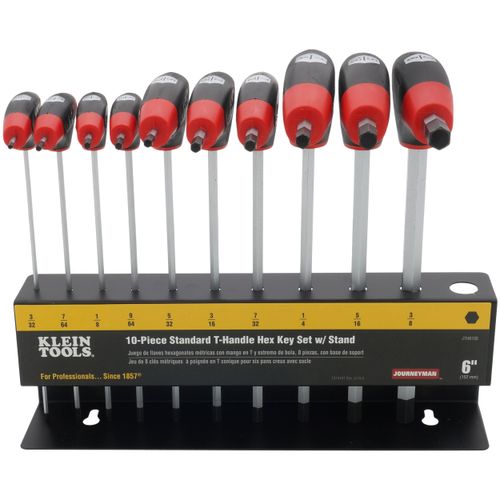 Main product image of 6" Hex Key Set w/ Stand, SAE T-Handle (10-Piece)