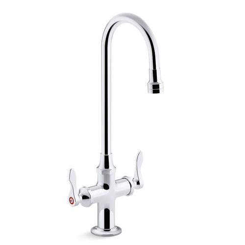Main product image of Triton Bowe Monoblock Gooseneck Bathroom Sink Faucet with Lever Handles, Aerated Flow, 1.0 GPM, K-100T70-4AKA-CP
