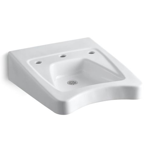 Main product image of Morningside 27" x 20" Wall-Mount/Concealed Arm Bathroom Sink for 11-1/2" Centerset Faucets (White), K-12634-0