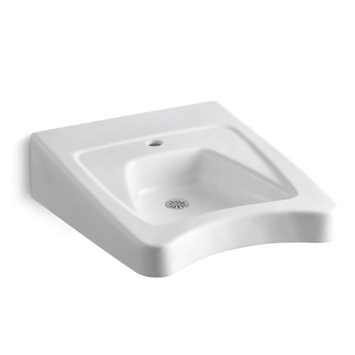 Main product image of Morningside 27" x 20" 1-Hole Wall-Mount/Concealed Arm Bathroom Sink (White), K-12638-0