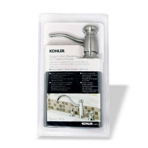 Main product image of Soap/lotion dispenser with Traditional design (Clam shell packed) - Vibrant Stainless, K-1894-C-VS