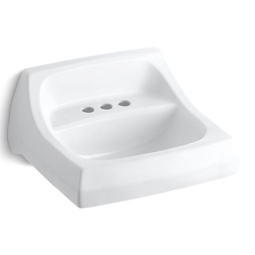Main product image of Kingston 21-1/4" x 18-1/8" Wall-Mount/Concealed Arm Bathroom Sink for 4" Centerset Faucets (White), K-2005-0