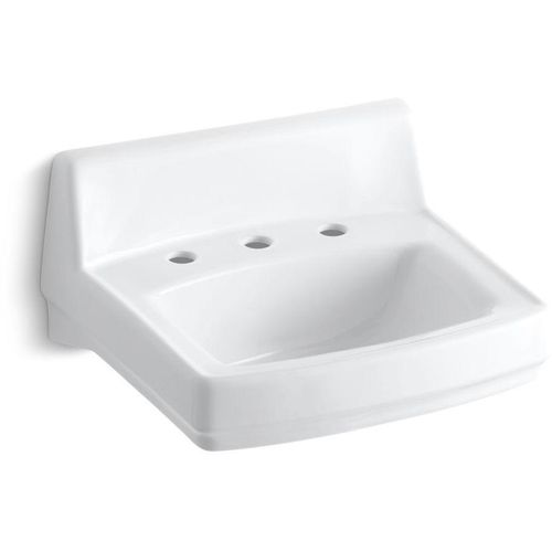 Main product image of Greenwich 20-3/4" x 18-1/4" Wall-Mount/Concealed Arm Bathroom Sink for 8" Centerset Faucets (White), K-2030-0