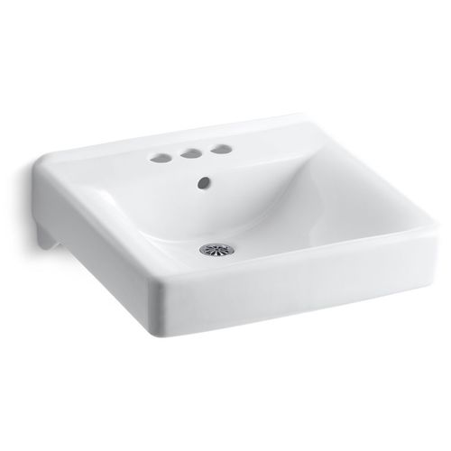 Main product image of Soho 20" x 18" Wall-Mount/Concealed Arm Bathroom Sink for 4" Widespread Faucets (White), K-2054-0