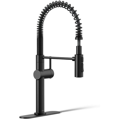 Main product image of Crue Semi-Professional 1-Handle Pull Down Kitchen Faucet (Matte Black), K-22973-BL