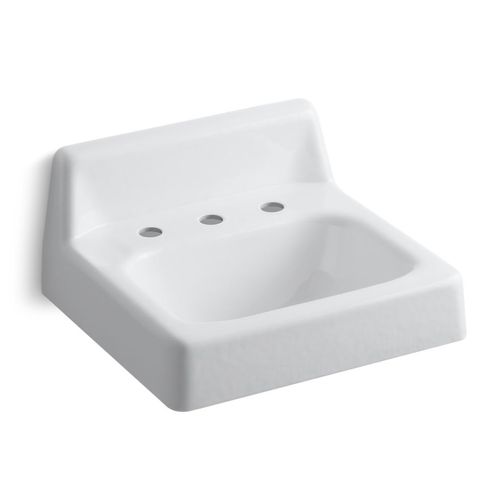Main product image of Hudson 19" Wall-Mount Bathroom Sink for 8" Centerset Faucets (White), K-2863-0