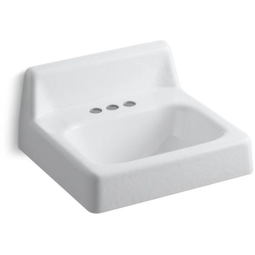 Main product image of Hudson 20" x 18" Wall-Mount Bathroom Sink for 4" Centerset Faucets, w/ Lugs (White), K-2867-0