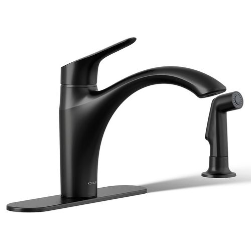 Main product image of Rival 1-Handle Swing Spout Kitchen Faucet with Spray (Matte Black), K-30471-BL