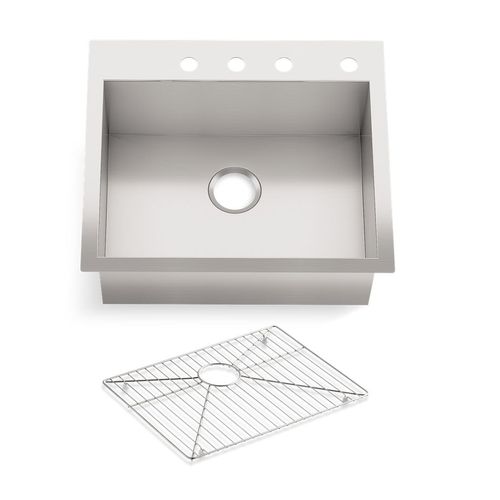 Main product image of Vault 25" 4-Hole Top/Undermount Single Bowl Kitchen Sink, K-3822-4-NA