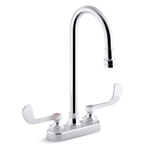 Main product image of Triton Bowe 4" Centerset Bathroom Sink Faucet with Wristblade Handles and Gooseneck Spout, Aerated Flow, 0.5 GPM, K-400T70-5ANA-CP
