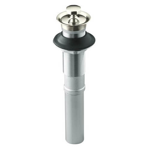 Main product image of Lavatory Drain with Non-Removable Metal Stopper and Overflow (Polished Nickel)