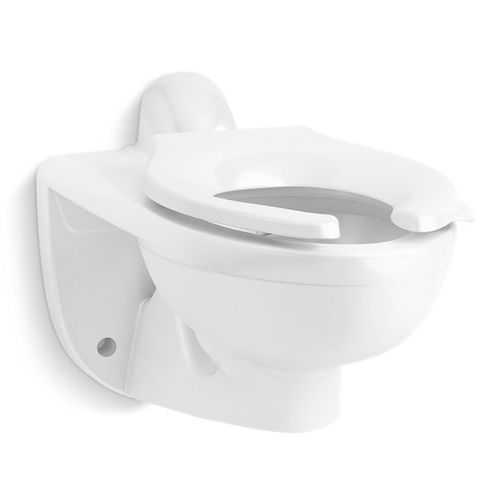 Main product image of Kingston Ultra 1.0/1.1 /1.28/1.6 gpf Rear Spud Wall-Mount Antimicrobial Flushometer Toilet (White), K-84323-SS-0