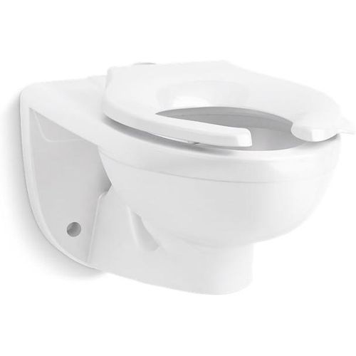 Main product image of Kingston Ultra 1.0/1.1 /1.28/1.6 gpf Top Spud Wall-Mount Flushometer Toilet w/ Lugs (White), K-84325-L-0