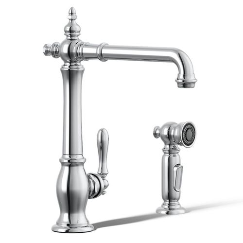 Main product image of Artifacts Victorian 1-Handle Kitchen Faucet with Spray (Polished Chrome), K-99265-CP