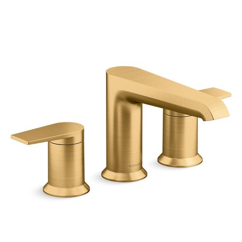 Main product image of Hint Two Handle Deck Mount Bathroom Faucet, Trim Only (Moderne Brass), K-T25740-4-2MB