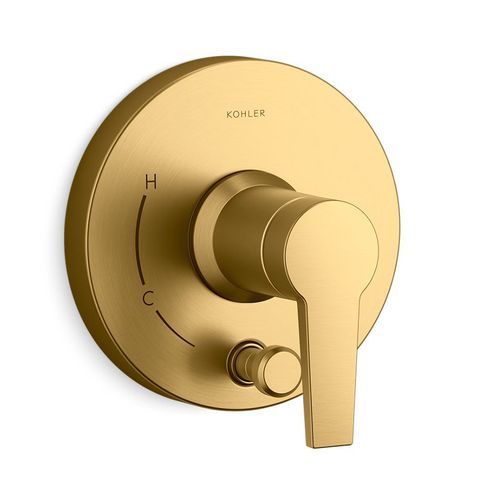 Main product image of Pitch Rite-Temp Valve Trim with Push-Button Diverter (Moderne Brass)