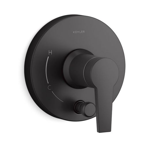 Main product image of Pitch Rite-Temp Valve Trim with Push-Button Diverter (Matte Black)