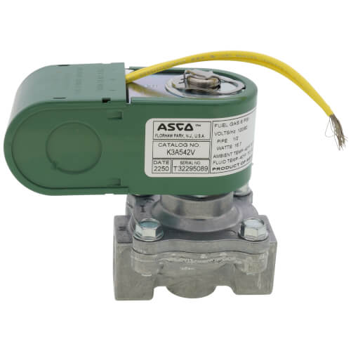 Main product image of 1/2" Threaded 2-Way Normally Closed High Pressure Direct Acting Gas Shutoff Valve (110/120V)