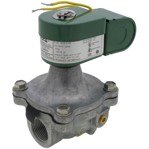 Main product image of 1" Threaded Normally Closed 2-Way High Pressure Pilot Operated Gas Shutoff Valve (120V)