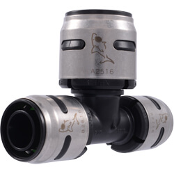 Main product image of 3/4" x 3/4" x 1" SharkBite EvoPEX Reducing Tee (2 Pack)