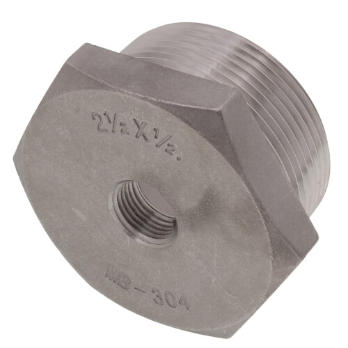 Main product image of T304 2-1/2" x 1/2" Stainless Steel Hex Bushing
