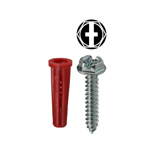 Main product image of #10 Red Conical Anchor Kit w/ Hex Head Combo Drive Screws (201 pieces)