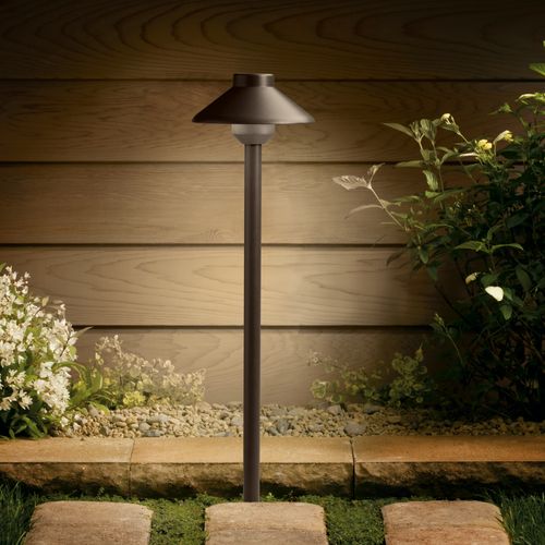 Main product image of Stepped Dome 12V 2700K Path Light Textured (Architectural Bronze)