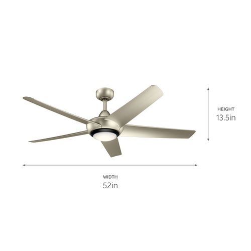 Main product image of Kapono 52" LED Ceiling Fan w/ Frosted White Polycarbonate Lens (Brushed Nickel)