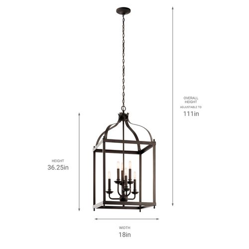 Main product image of Larkin 36.25" 6 Light Pendant (Olde Bronze)