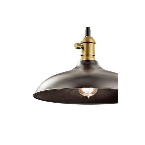 Main product image of Cobson 7.5" 1 Light Convertible Pendant or Semi Flush (Olde Bronze) w/ (Natural Brass) Accents