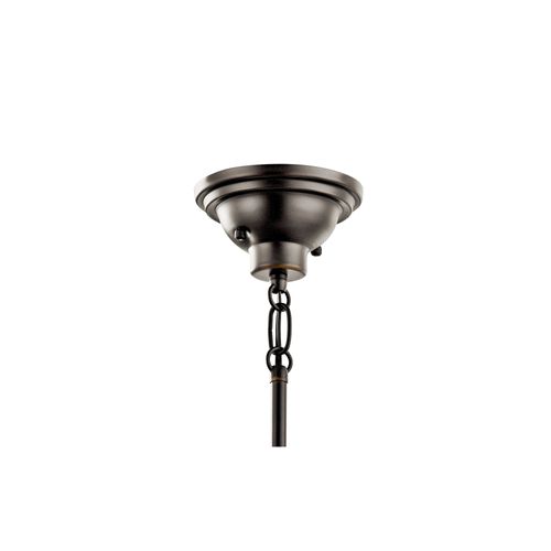 Main product image of Cobson 8" 1 Light Convertible Pendant or Semi Flush (Olde Bronze) w/ (Natural Brass) Accents