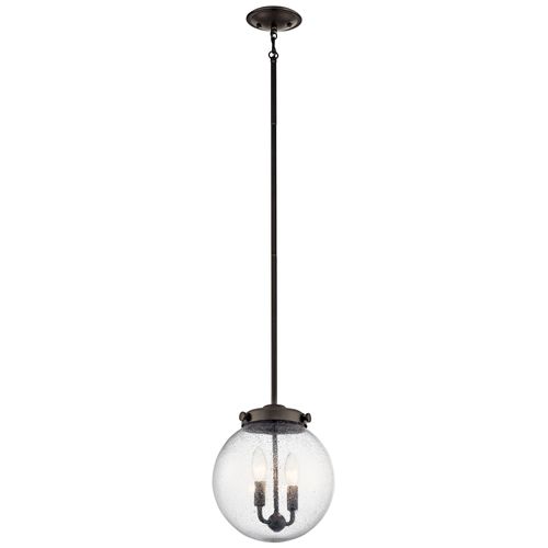 Main product image of Holbrook 12" 2 Light Mini Pendant w/ Clear Seeded Glass (Olde Bronze)
