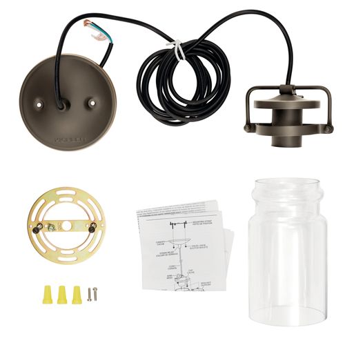 Main product image of Brinley 7.75" 1 Light Mini Pendant w/ Clear Glass (Olde Bronze)