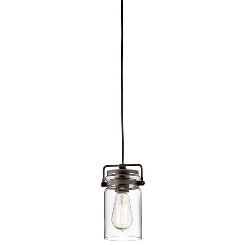 Main product image of Brinley 7.75" 1 Light Mini Pendant w/ Clear Glass (Olde Bronze)
