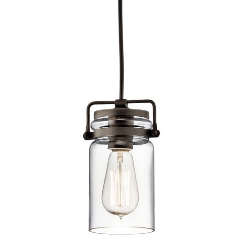Main product image of Brinley 7.75" 1 Light Mini Pendant w/ Clear Glass (Olde Bronze)