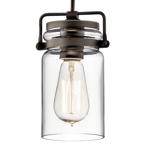 Main product image of Brinley 7.75" 1 Light Mini Pendant w/ Clear Glass (Olde Bronze)