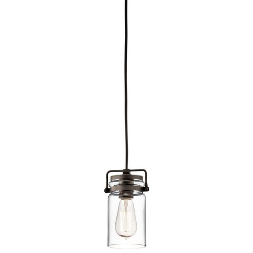 Main product image of Brinley 7.75" 1 Light Mini Pendant w/ Clear Glass (Olde Bronze)